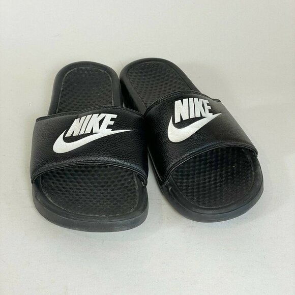 Nike Mens Benassi Just Do It Classic Slides Sandal Black 8 Athletic Lightweight - Picture 2 of 7